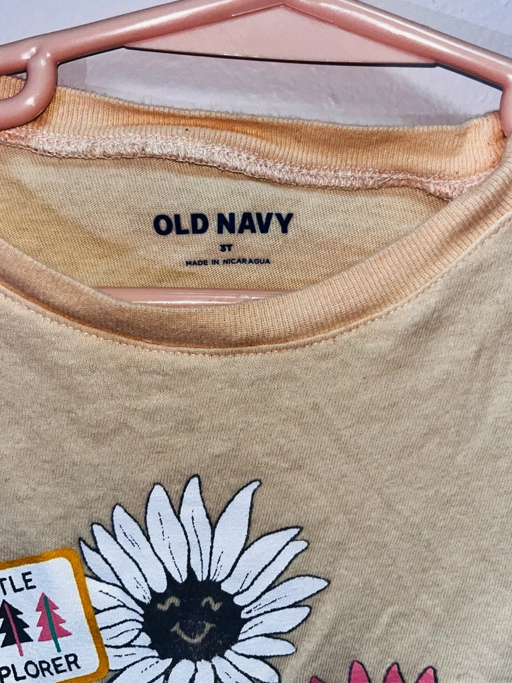 Old Navy Yellow Long-Sleeve Floral 'Bloom Wild' Tee